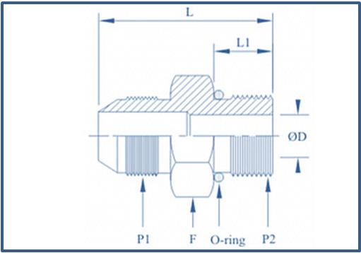 Adaptor JIC X O Ring