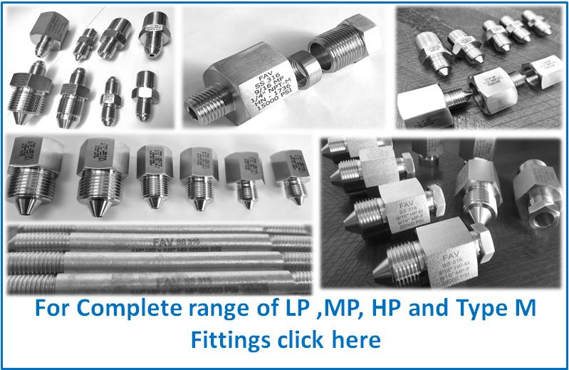 Autoclave Fitting 10000 Psi to 40000 Psi