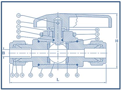 Ball Valve Compression Tube Double Ferrule,3000 psi