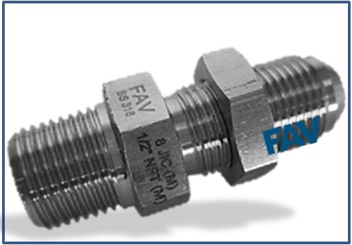 Bulkhead Adaptor JIC Male X NPT/BSP Male