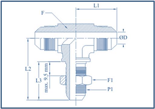 JIC Bulkhead Branch Tee