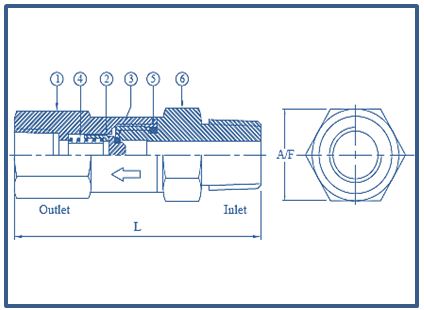 Check Valve Male X Female,10000 psi