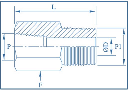 Hex Adapter BSP Female X NPT Male