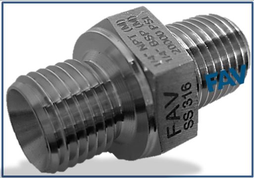 Hex Adaptor BSP Male X NPT Male