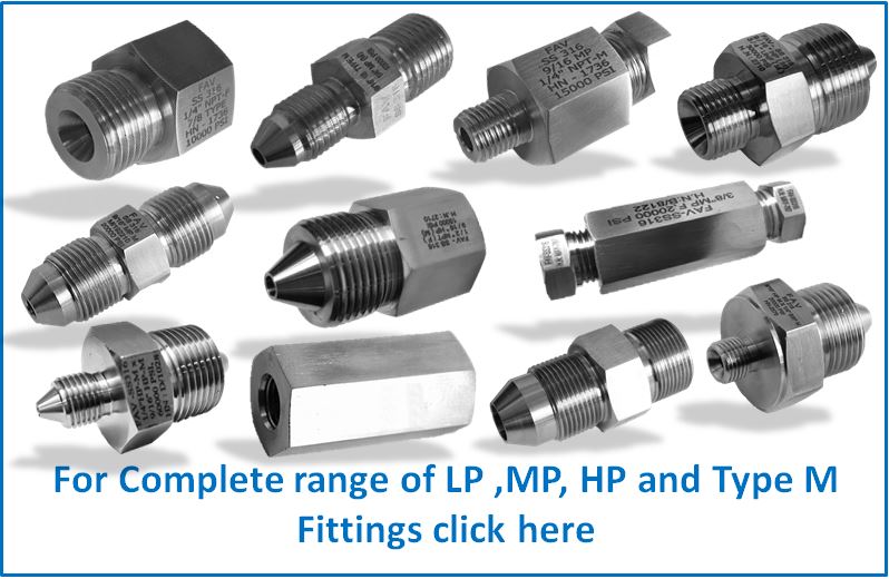 High Pressure Adapters MP Male x Female 15000 Psi