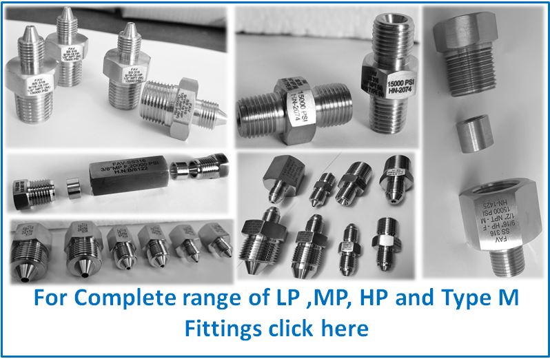 High Pressure Adapters 60000 Psi