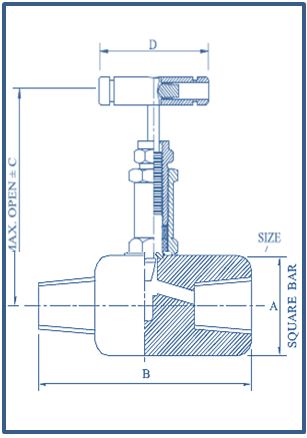 Needle Valve,Male X Female , 6000 psi,Double Bonnet