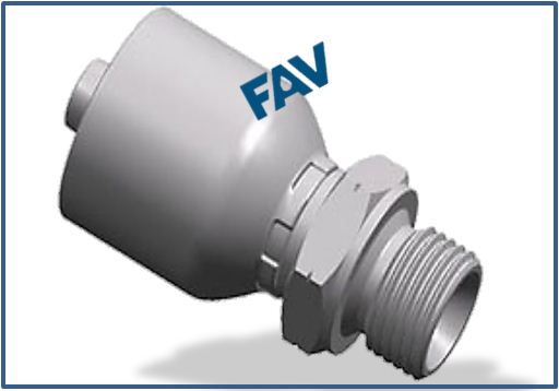 One piece Hose Fitting (BSP Thread 60° Cone Fitting) - BSP MALE DOUBLE USE FOR 60°CONE SEAT OR BONDED SEAL