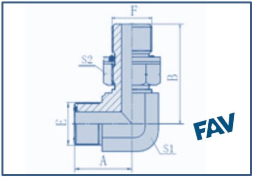 ORFS Fittings - 90º ORFS MALE-BSP MALE WITH O-Ring