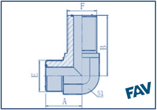 ORFS Fittings - 90º ORFS MALE BULKHEAD