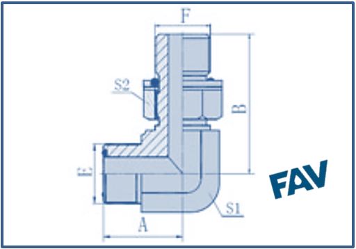 ORFS Fittings -  90º ORFS MALE-METRIC MALE WITH O-RING