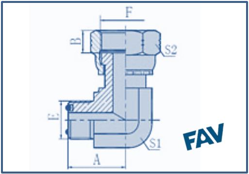 ORFS Fittings - 90º ORFS MALE-ORFS FEMALE