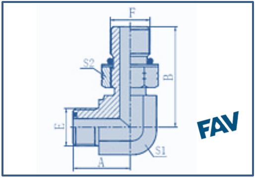 ORFS Fittings - 90º ORFS MALE-SAE MALE WITH O-