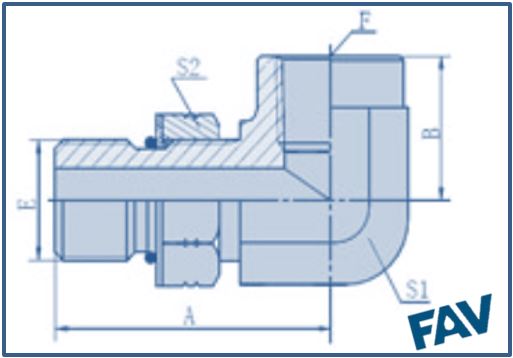 ORFS Fittings - 90º SAE O-RING-BOSS-NPT FEMALE