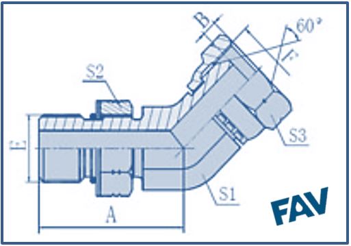 ORFS Fittings - SAE MALE WITH O-RING-BSP FEMALE 60º CONE