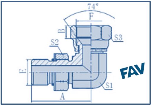 ORFS Fittings - SAE O-RING BOSS-JIC FEMALE 74º SEAT