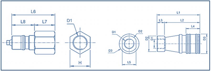 Quick Release Couplings Double Check Type 3000 psi