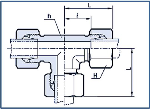 Union Tee Flareless Bite Tube Fittings